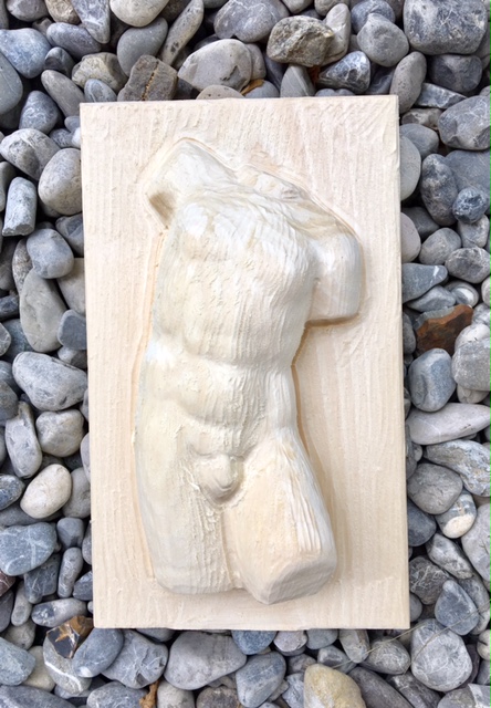 Relief männlicher Torso, Rohling 28 cm