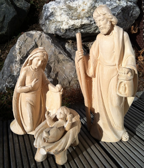 Wih-Naht-Krippe: Wiege für Jesuskind, Holzrohling zum selber Schnitzen, passend zu 45 cm