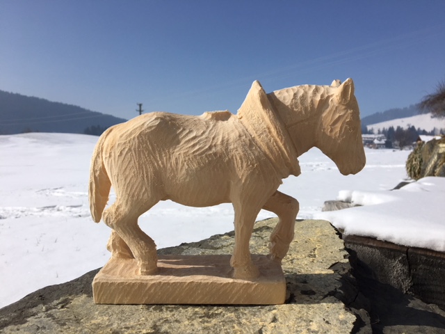 Zugpferd rechts, 24 cm Rohling zum Schnitzen