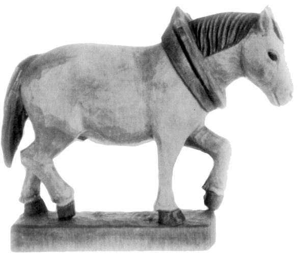Zugpferd rechts, 24 cm Rohling zum Schnitzen