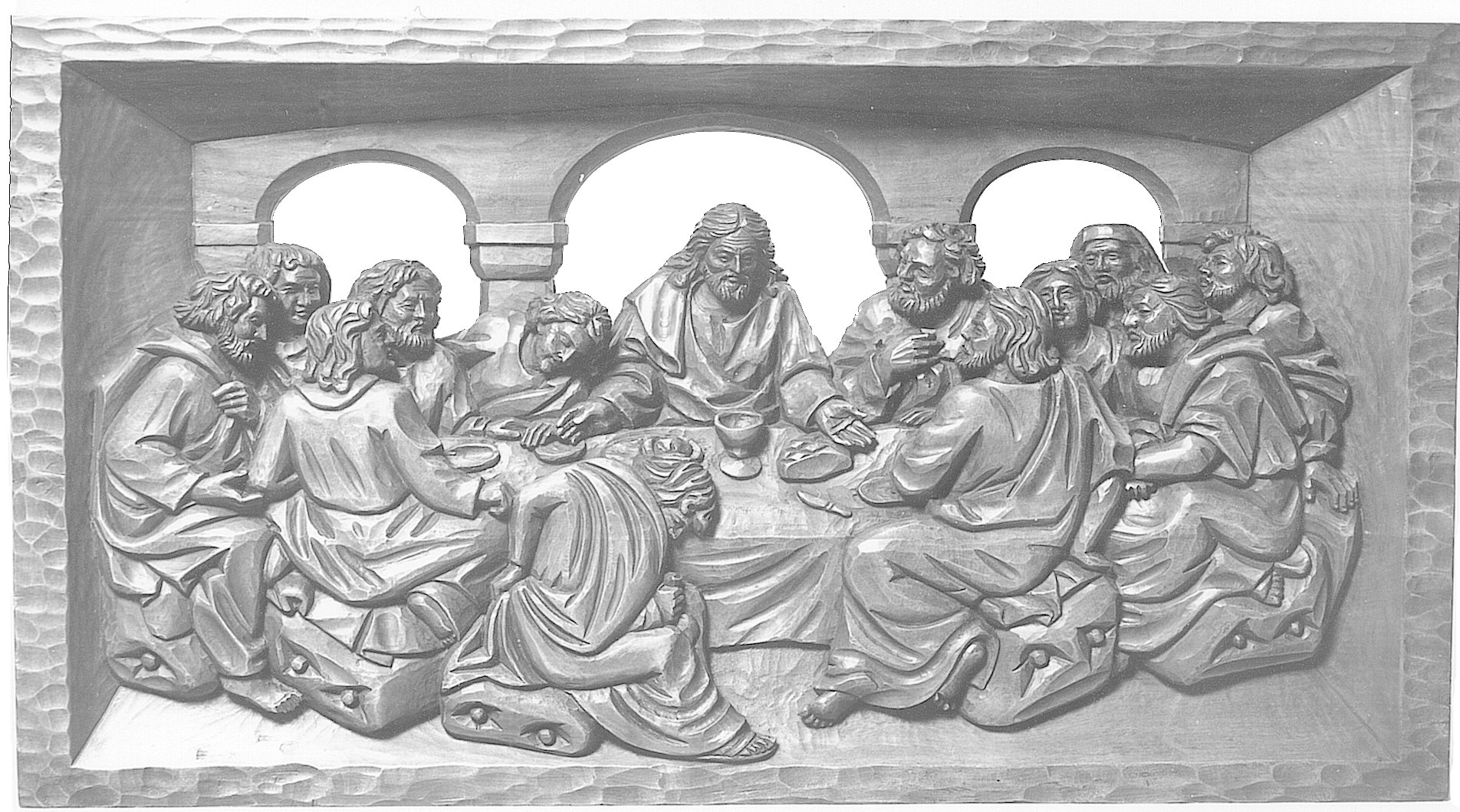 Relief Abendmahl,  Holzrohling zum Schnitzen