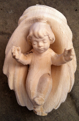 Wih-Naht-Krippe: Jesuskind, Holzrohling zum selber Schnitzen, passend zu 45 cm