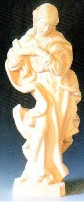Barockmadonna betend, Holzrohling aus Lindenholz