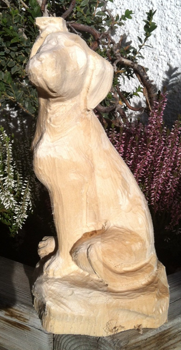 Hund, z. B. Dalmatiner in 23 cm, Rohling zum Schnitzen