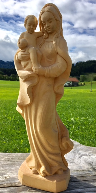 Allgäuer Madonna, Holzrohling zum Schnitzen