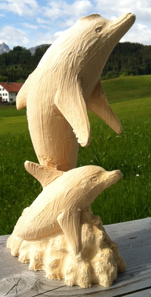 Springende Delfine, Rohling in 32 cm