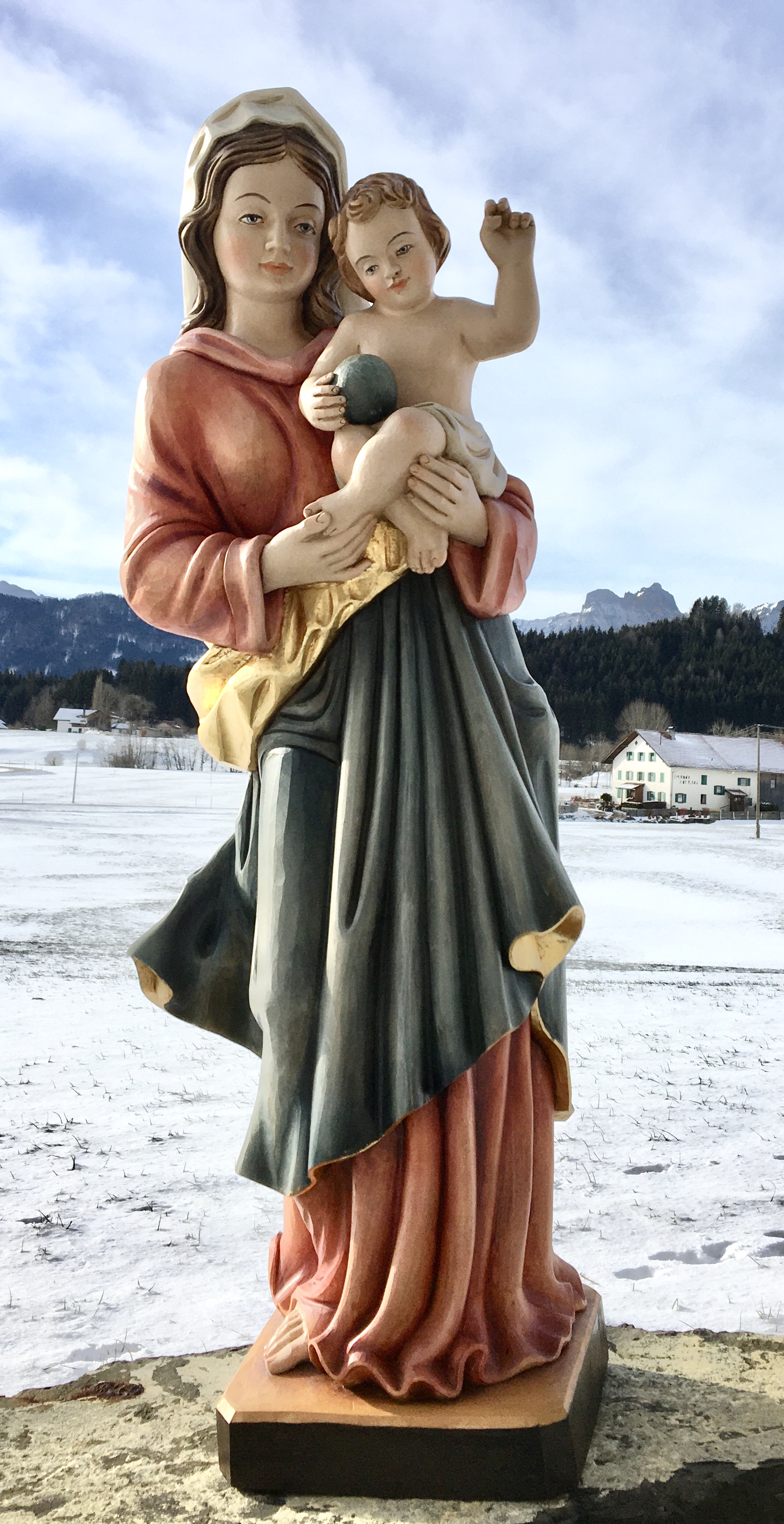 Eisenberger Madonna, Holzrohling zum Schnitzen