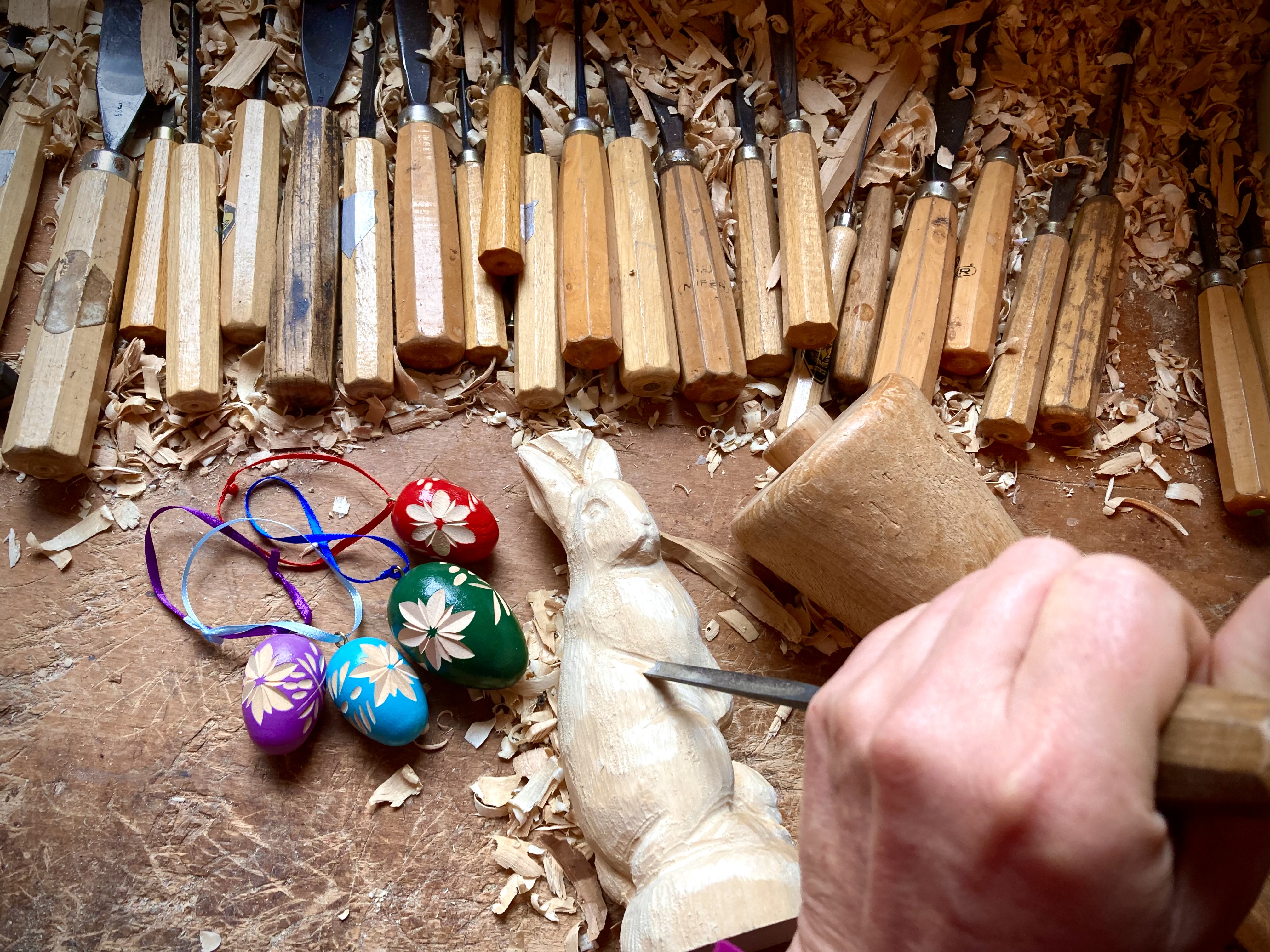 Hase, Holzrohling zum Schnitzen