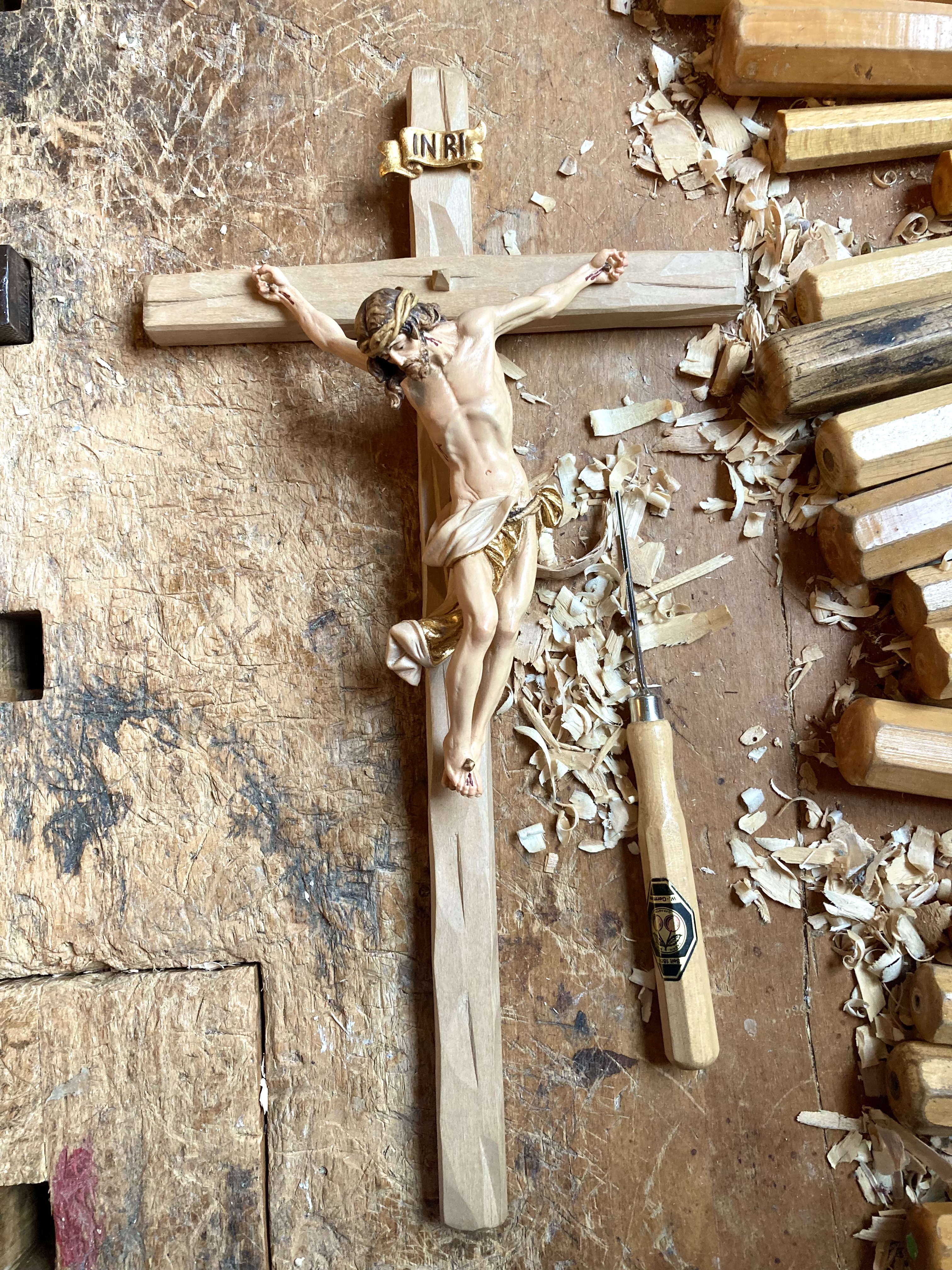Christus of the alps on Cross, 72 cm (33 cm)