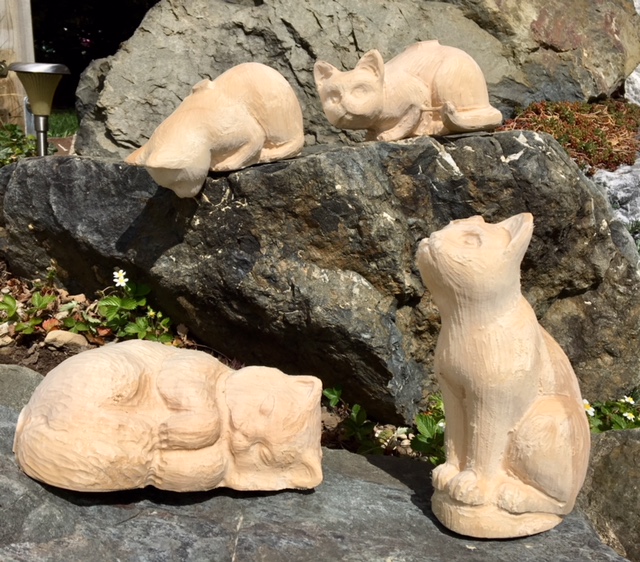 Lurking cat, wooden blank