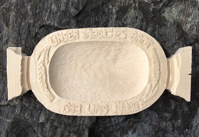 Brotteller / Brotschale, Schnitzrohling, 27 cm