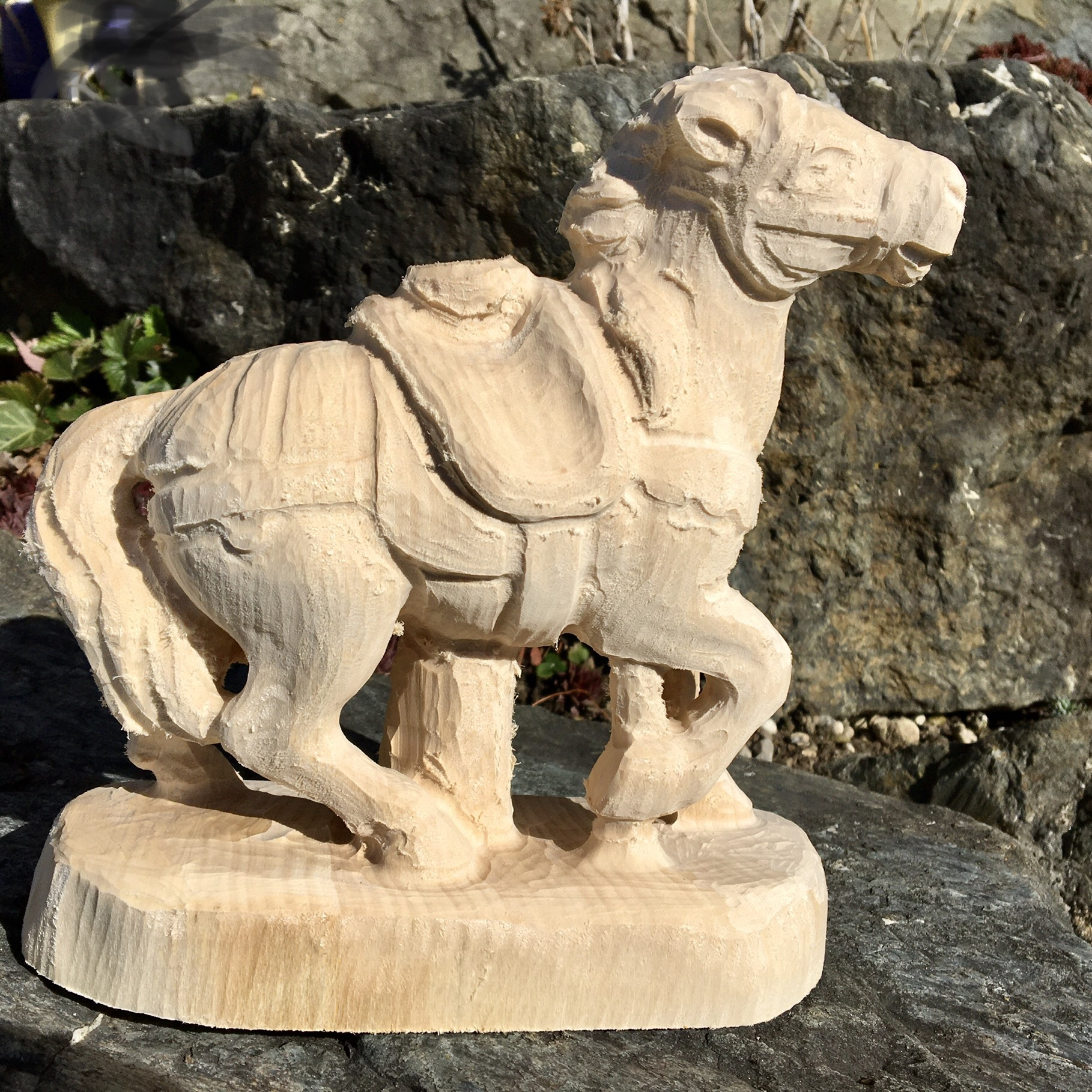 Pferd 17 cm, Holzrohling zum Schnitzen