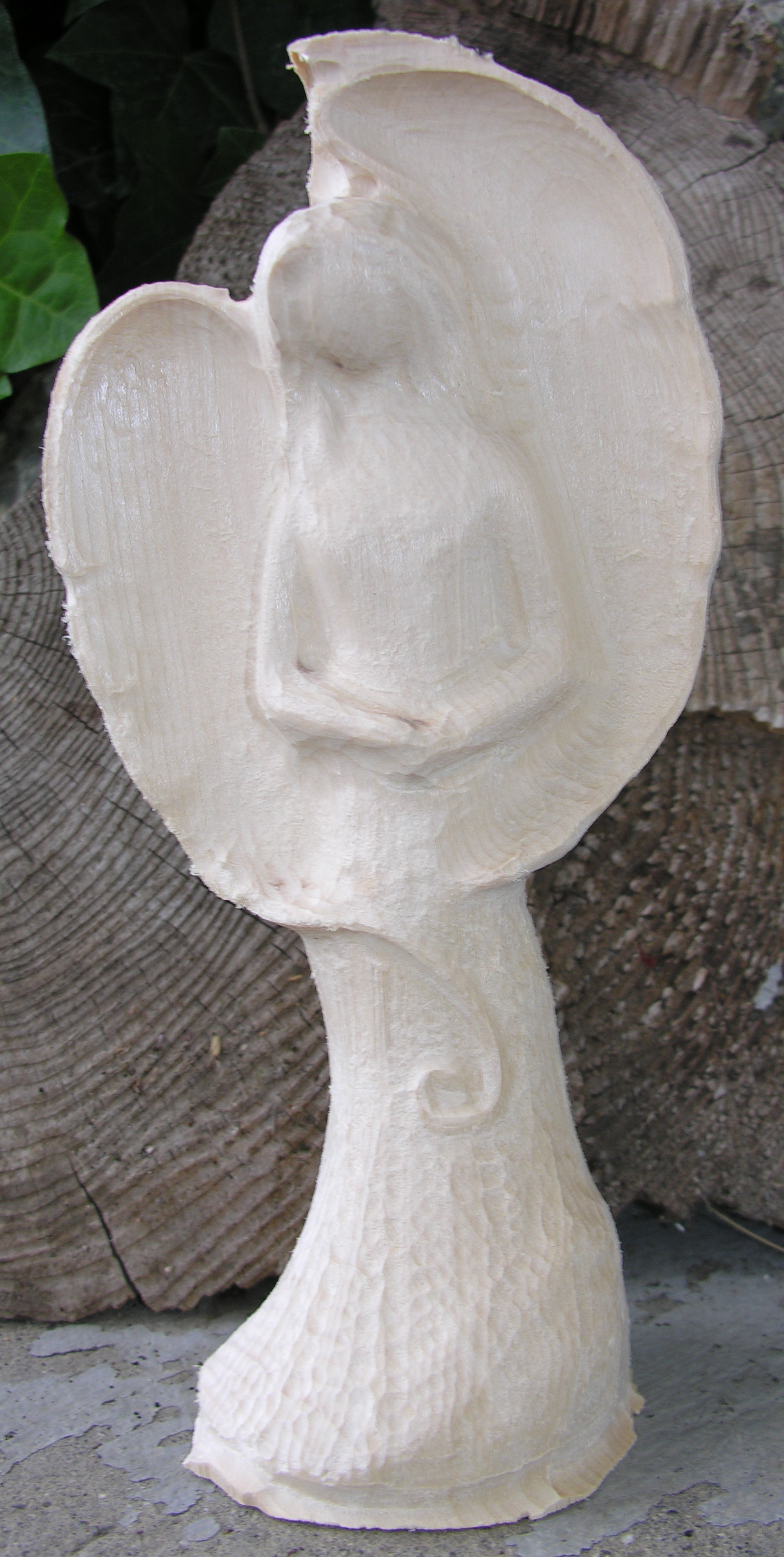 Engel modern mit Kerze, Rohling zum Schnitzen