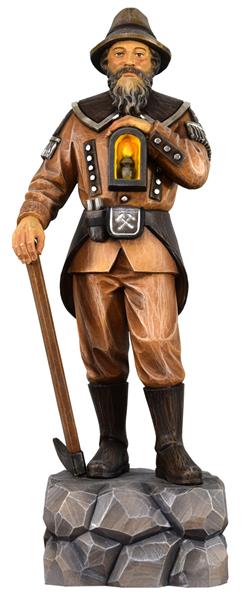 Berghäuer, erzgebirgische Holzfigur, geschnitzt, 29 cm
