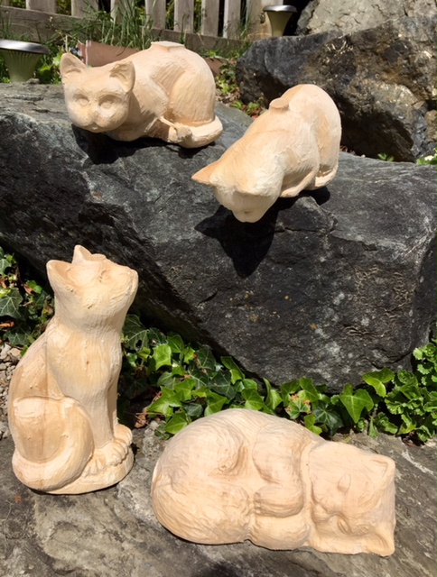 Lurking cat, wooden blank