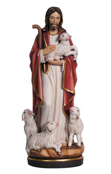 Jesus der gute Hirte, geschnitzte Figur