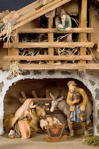 Hl. Familie, Heimatliche Krippe, holzgeschnitzt