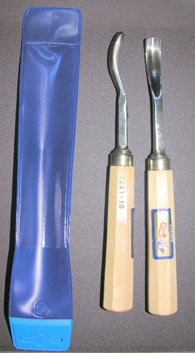 Hohleisen gekröpft, tiefe Höhlung 2 mm, Bildhauerbeitel
