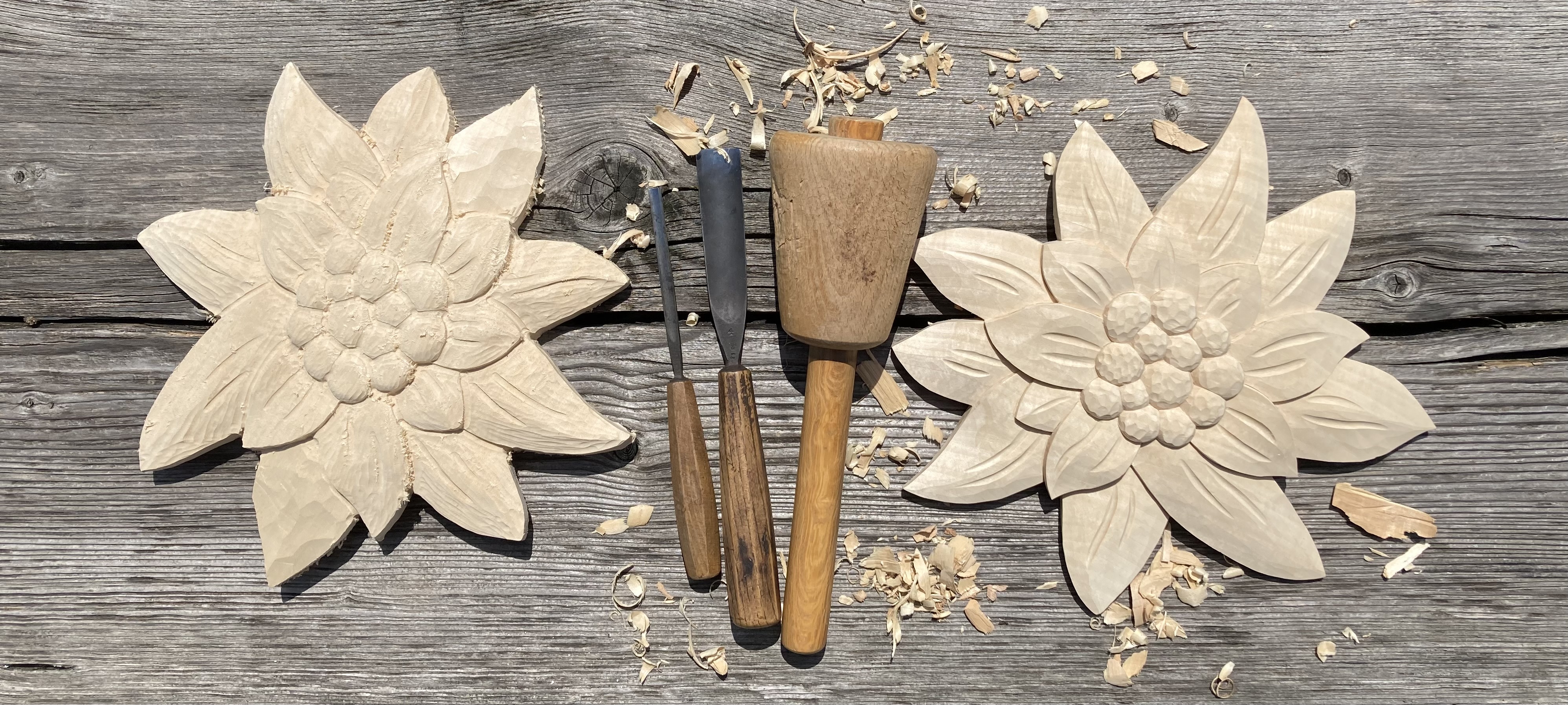 Edelweißblüte, Rohling zum Schnitzen