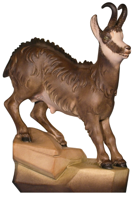 Gamsbock oder Gämse aus Holz geschnitzt