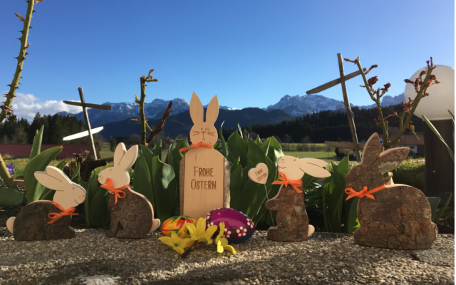 Osterhasen Set aus Holz, 5-teilig