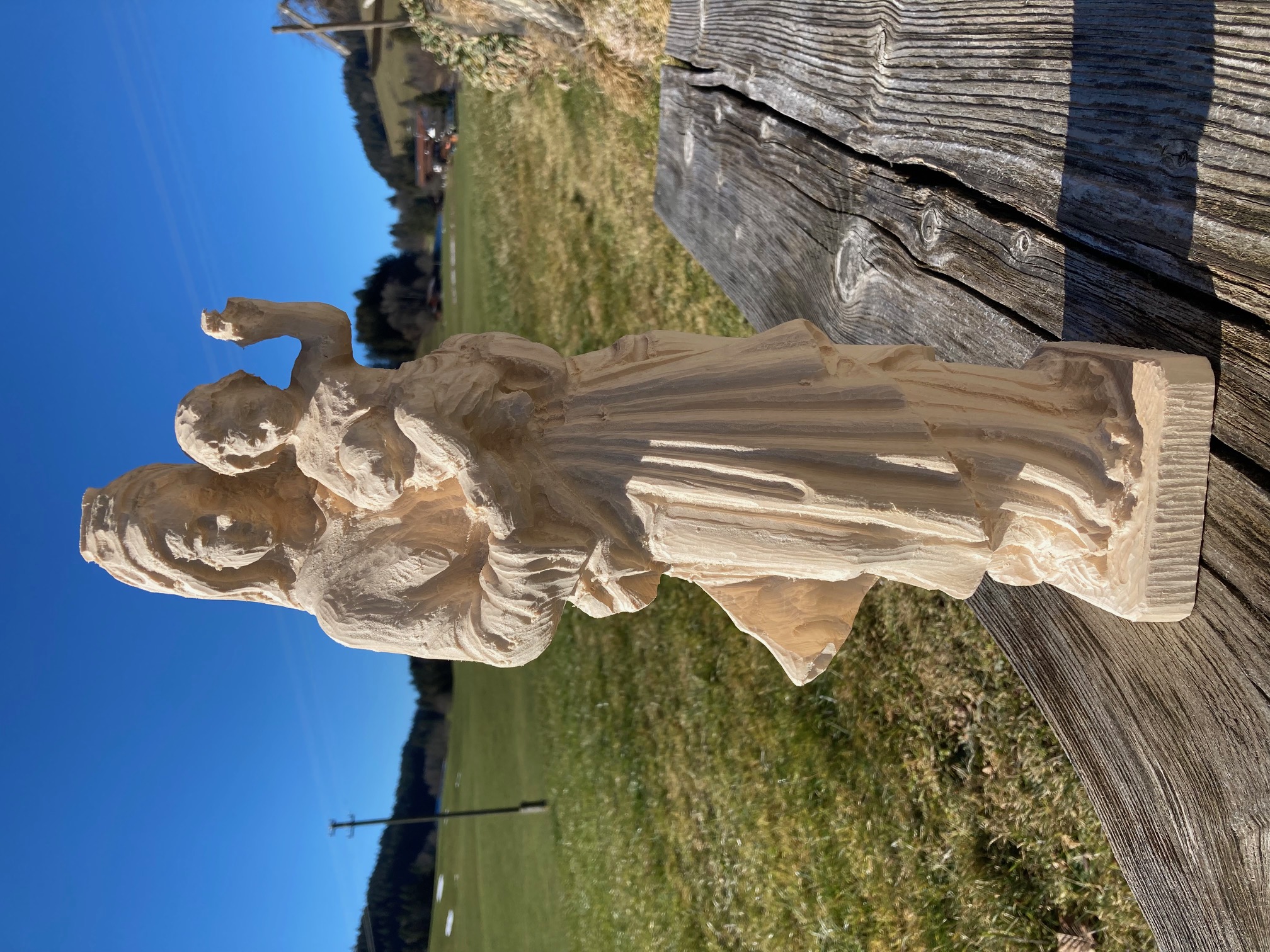 Eisenberger Madonna, Holzrohling zum Schnitzen