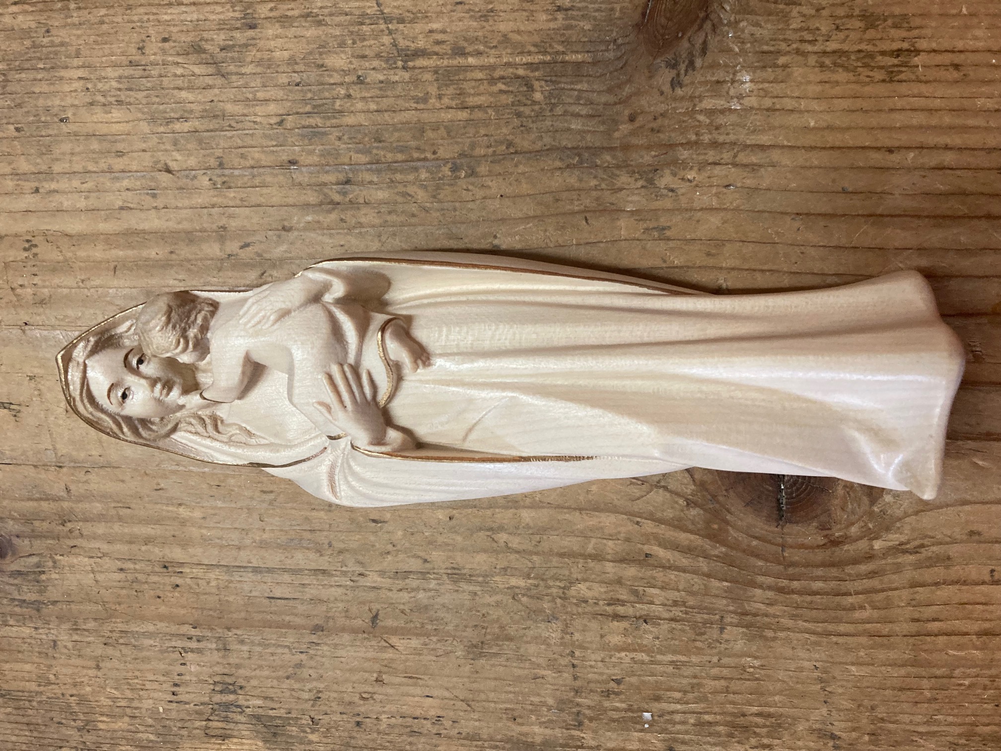 Maria mit Kind modern, aus Holz geschnitzt 