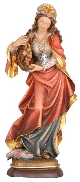 Hl. Katharina, geschnitzte Figur aus Holz