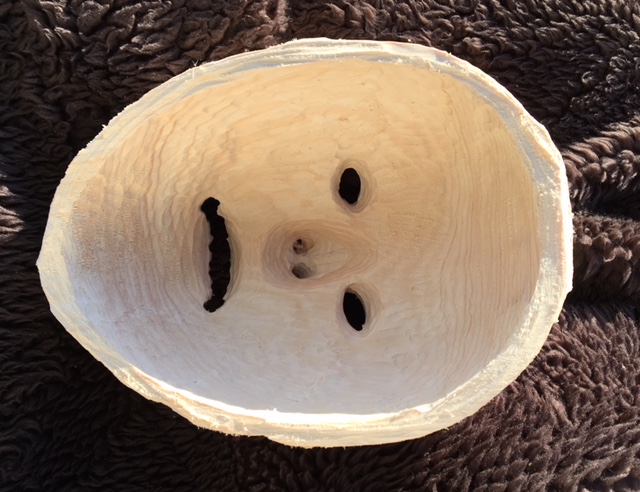 Holzmaske Dämon, Holzrohling zum selber Schnitzen und Gestalten
