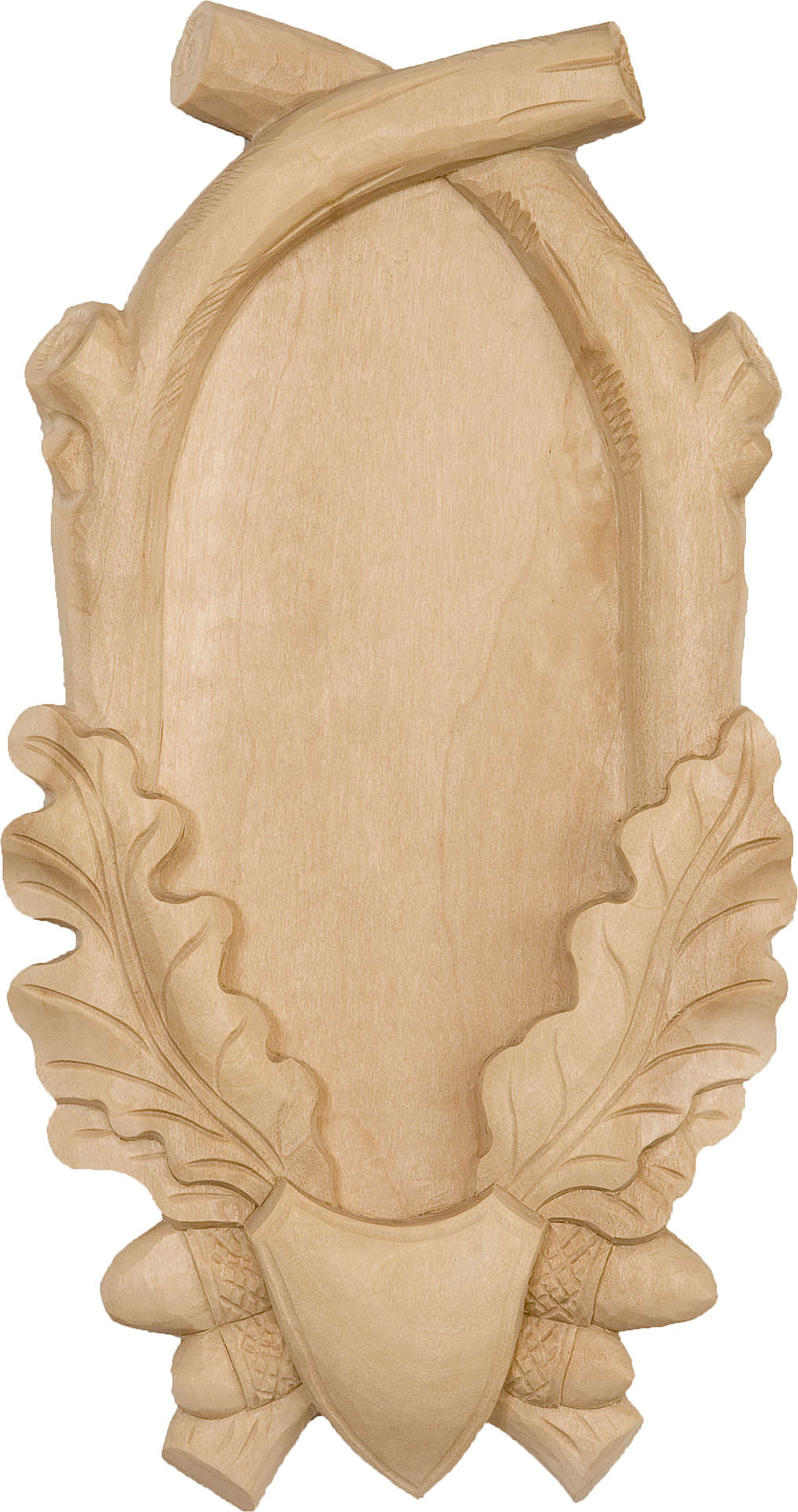 Trophäenschild aus Holz geschnitzt für Rehbockgeweih