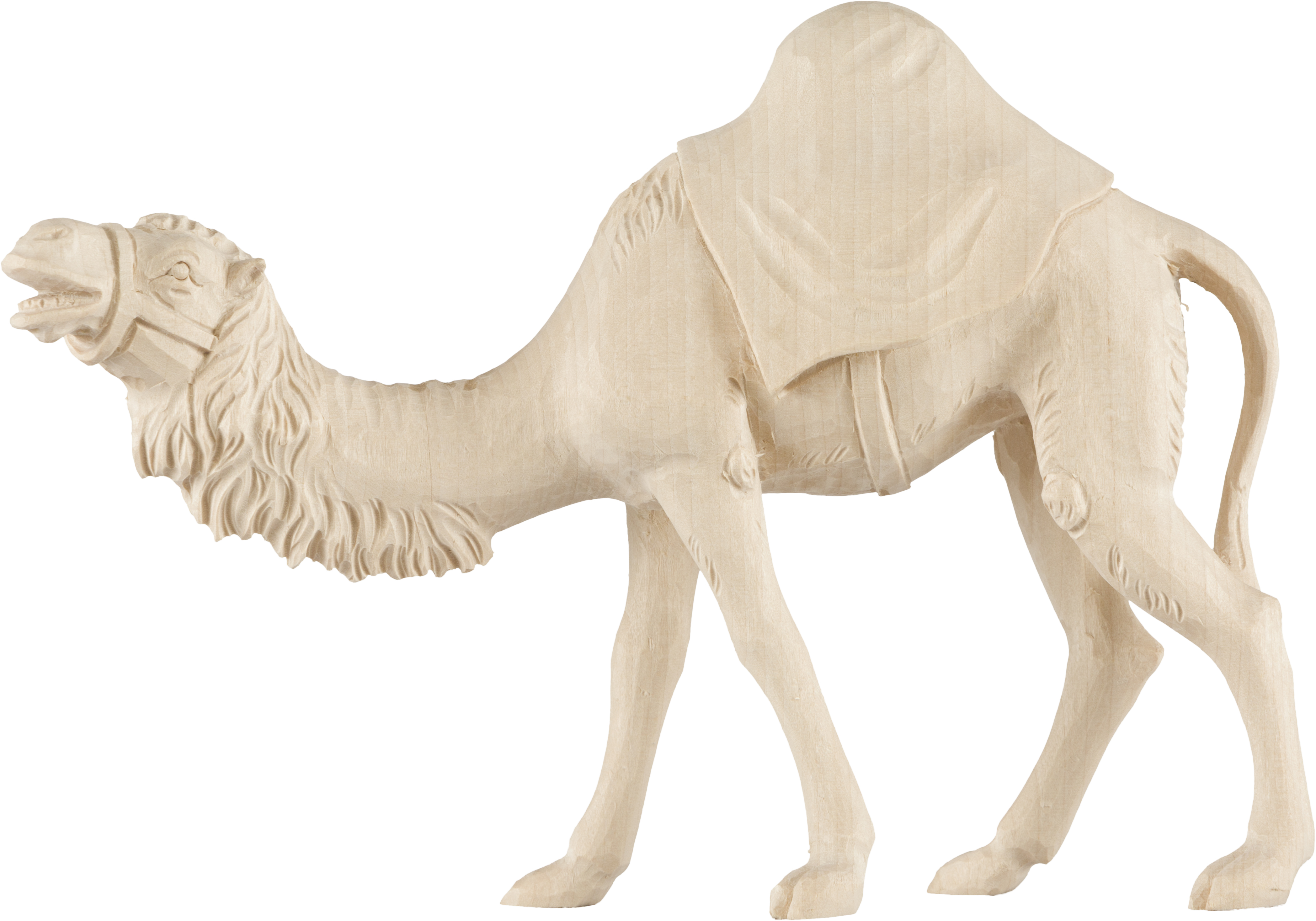 Kamel mit Treiber und Gepäck handgeschnitzt, Allgäu-Krippe