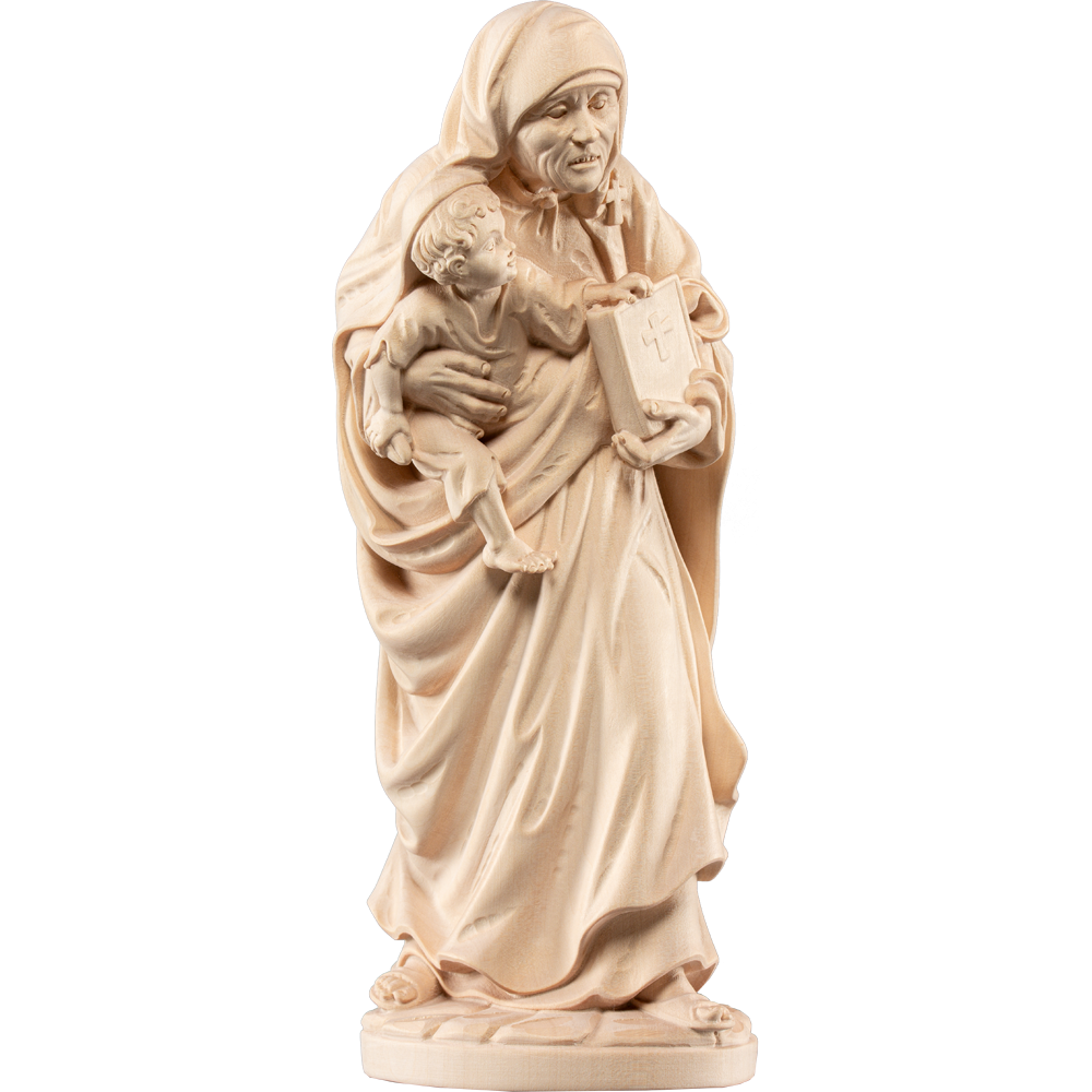 Heilige Mutter Teresa, aus Holz geschnitzte Figur