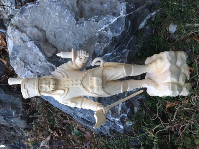 Annaberger Obersteiger Holzfigur geschnitzt, 29 cm
