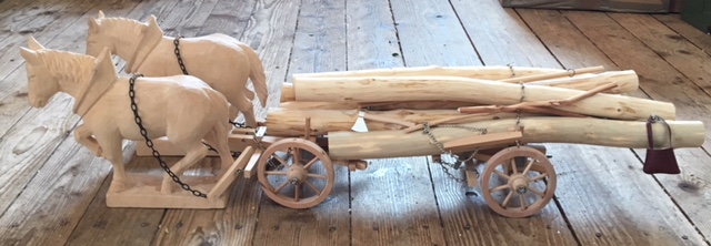 Zugpferd rechts, 24 cm Rohling zum Schnitzen