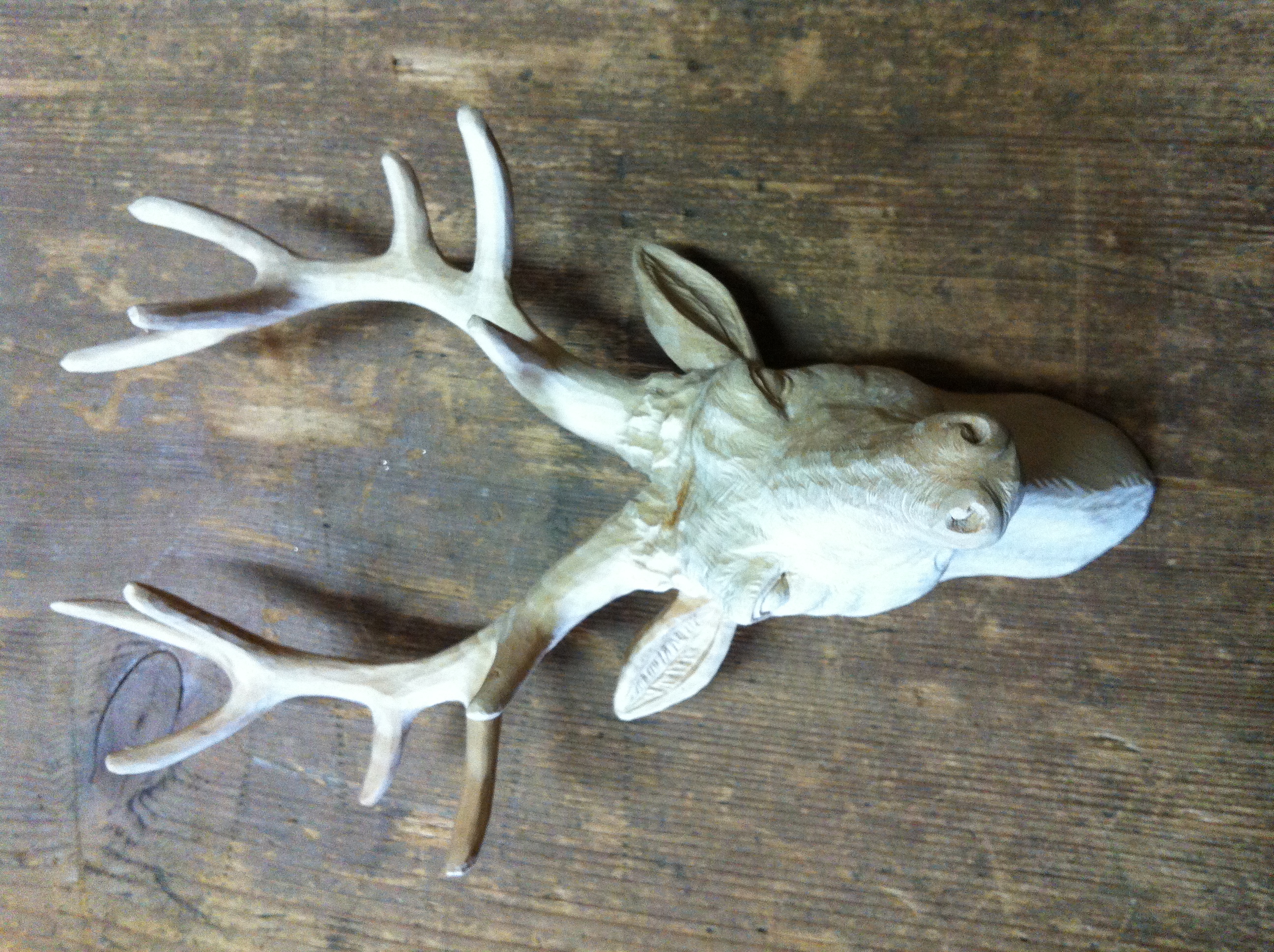 Hirschkopf, 27 cm, Rohling zum Schnitzen