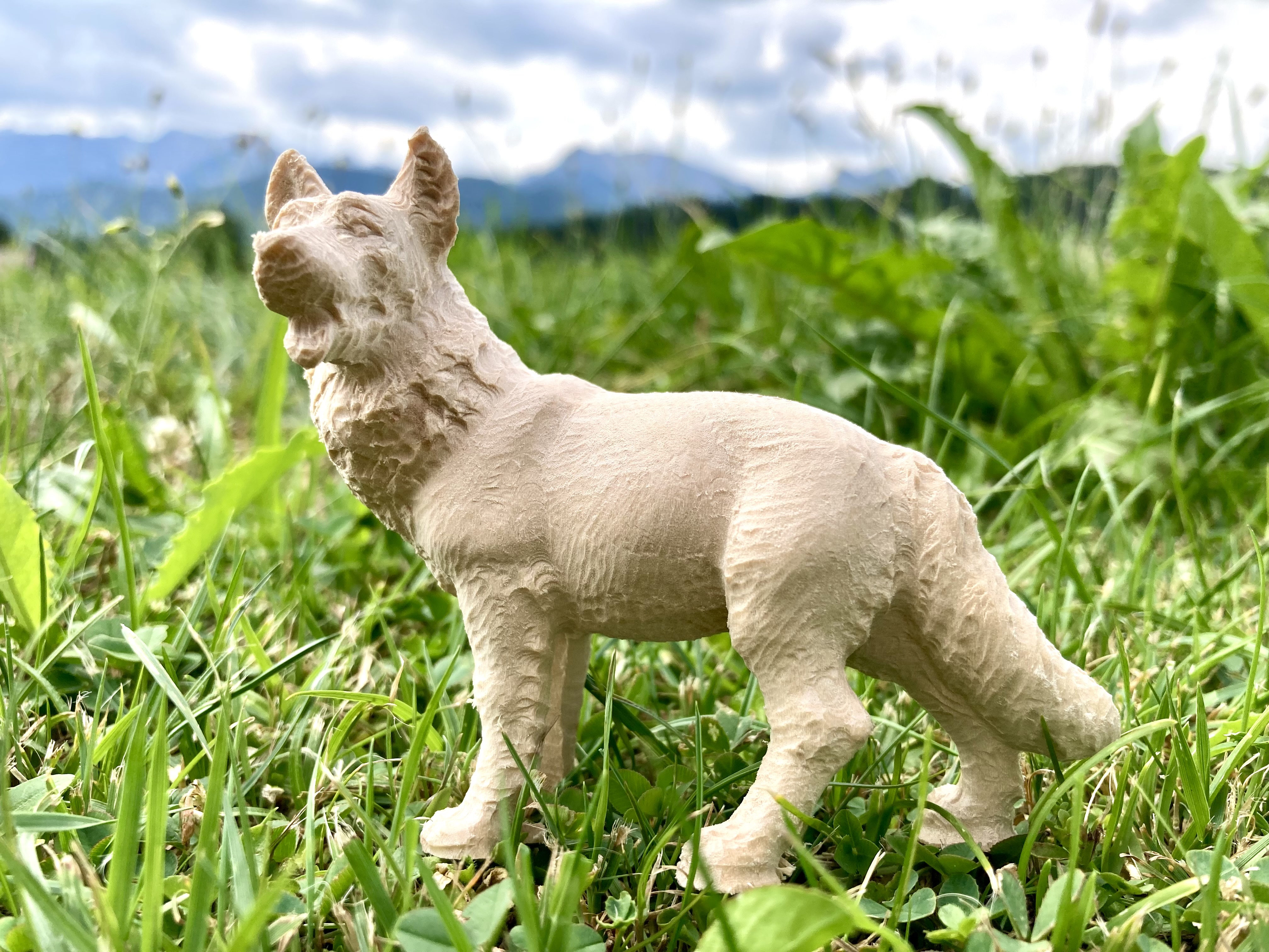 Allgäu Krippe 12 cm feingefräst: Schäferhund