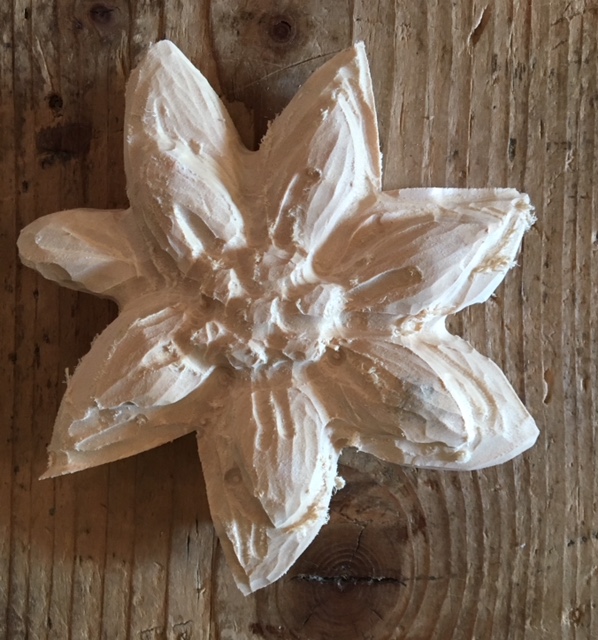 Edelweißblüte, Rohling zum Schnitzen