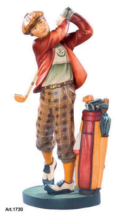 Golfer, aus Holz geschnitzt