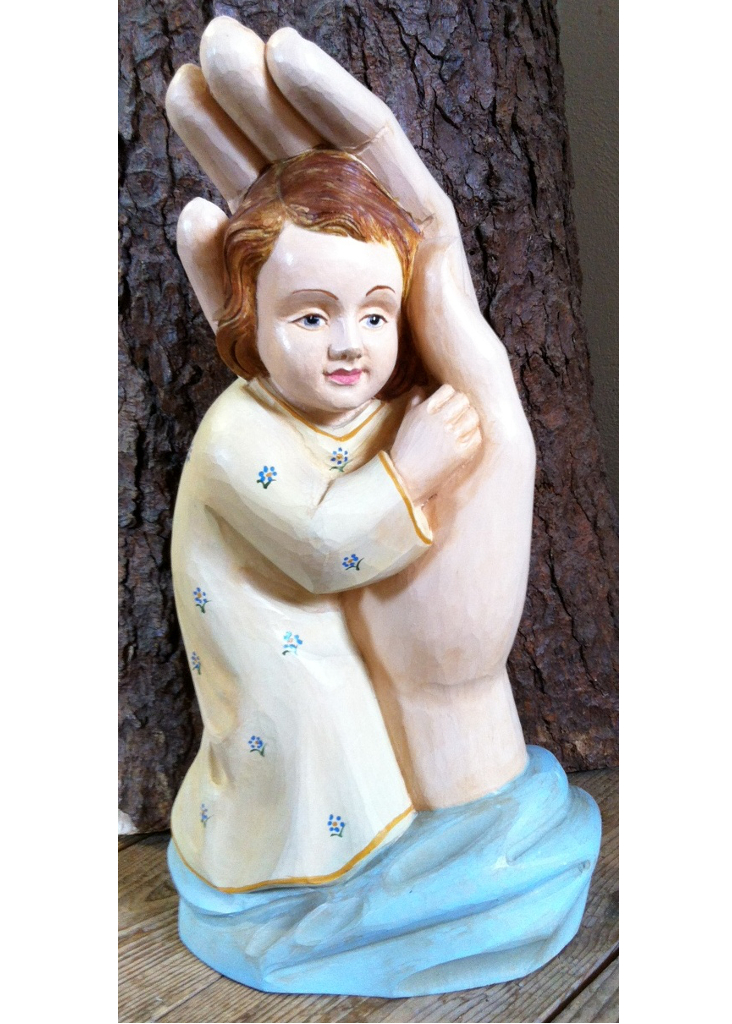 Kind in Gottes Hand, Holzrohling zum selber Schnitzen