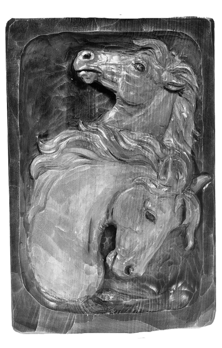 Relief Pferdeköpfe, 32 cm, Rohling zum Schnitzen