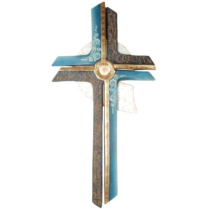 Besinnliches, modernes Kreuz aus Holz geschnitzt