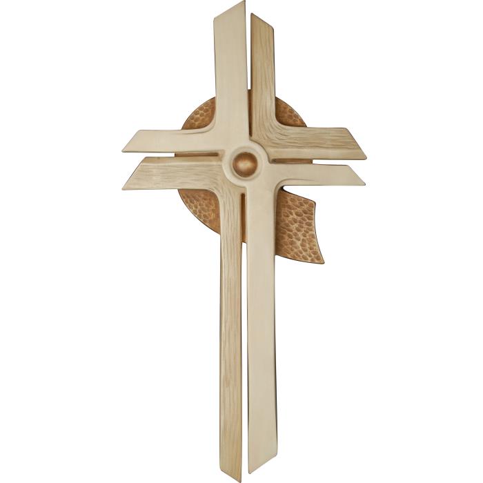 Besinnliches, modernes Kreuz aus Holz geschnitzt