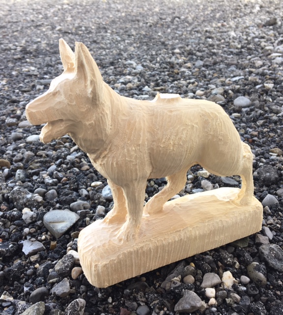 Schäferhund 17 cm, Holzrohling zum Schnitzen