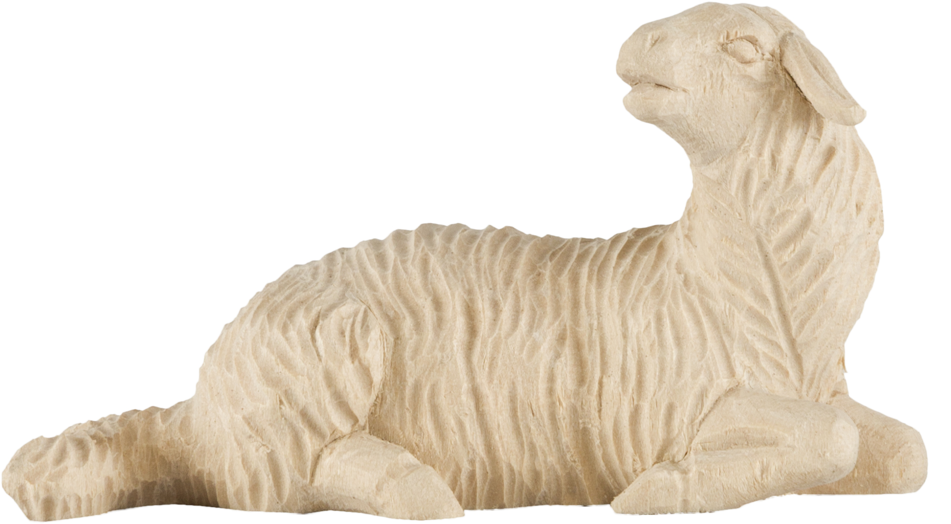 Allgäu Krippe 10 cm feingefräst: Schaf liegend