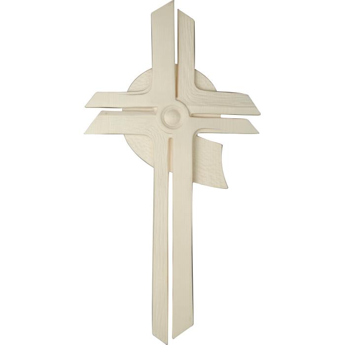 Besinnliches, modernes Kreuz aus Holz geschnitzt