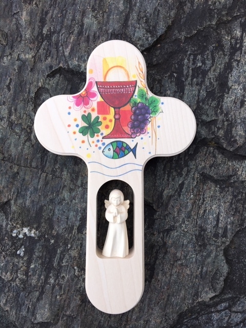 Kinderkreuz aus Holz zur Kommunion