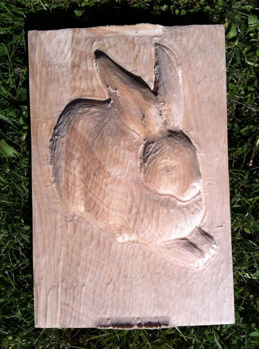 Relief Dürer Hase, 24 cm, zum selber Schnitzen