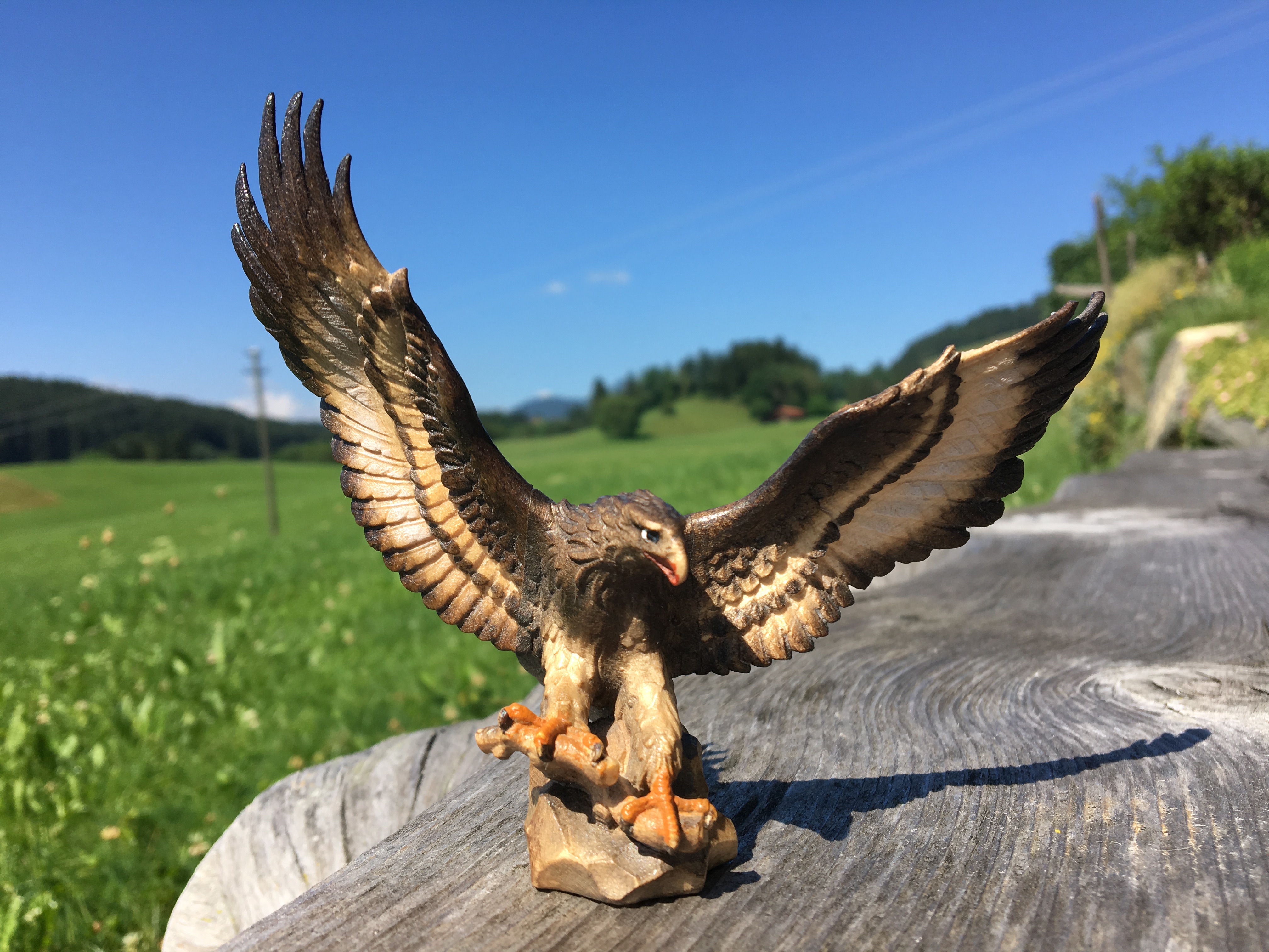 Adler aus Holz geschnitzt