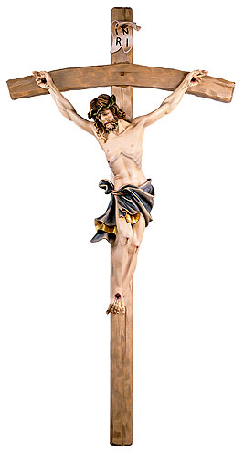 Alpen-Christus am Kreuz, aus Holz geschnitzt