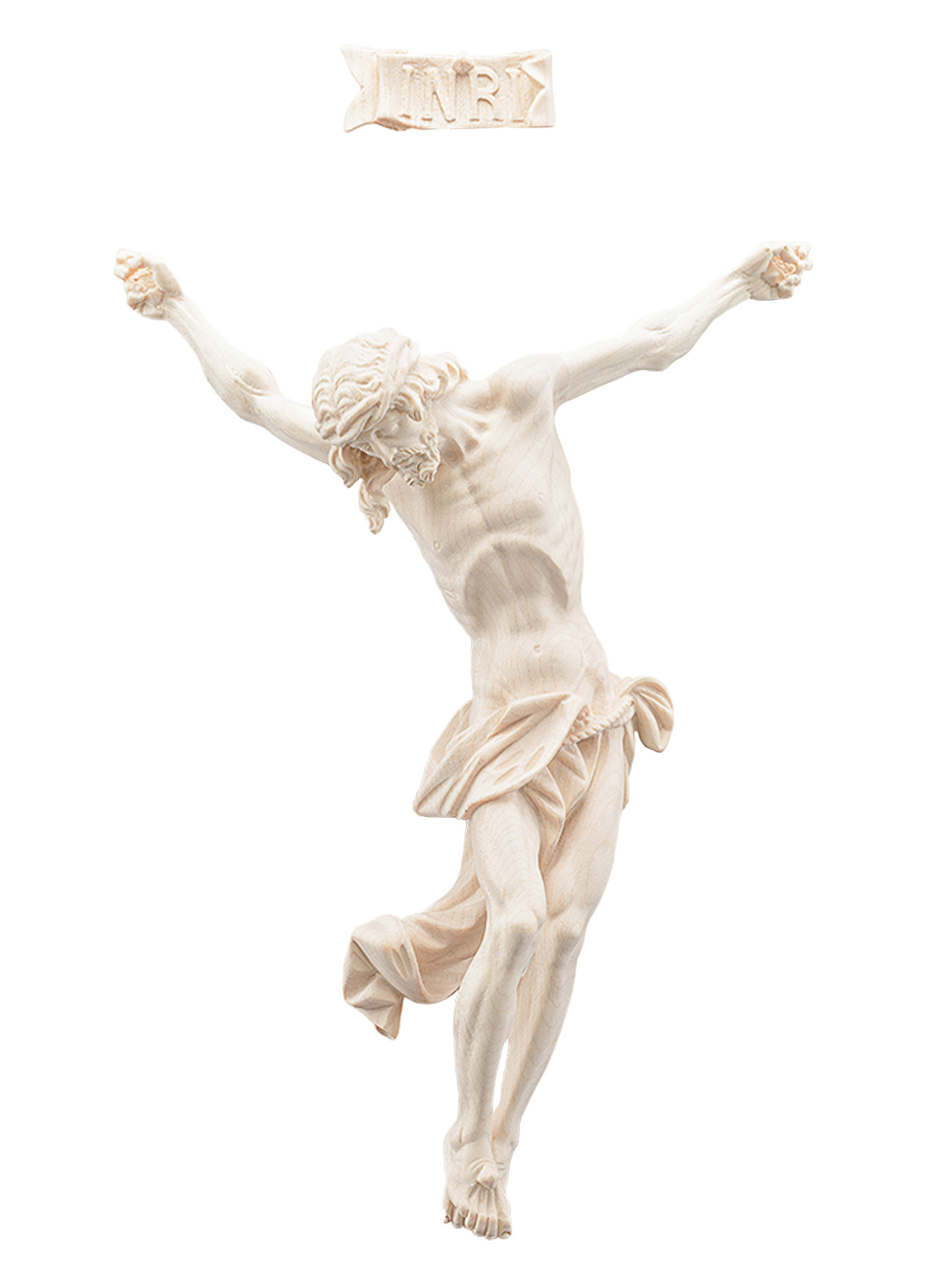 Christus barock am Kreuz aus Holz geschnitzt